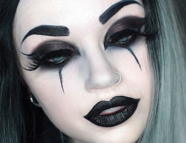 maquillaje gótico para chica halloween