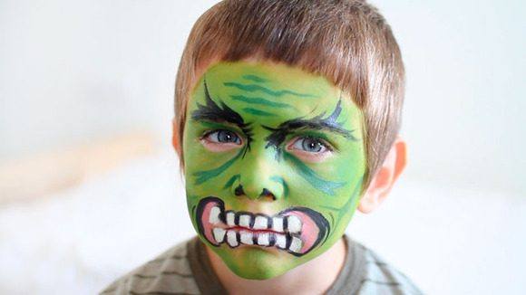 maquillaje de halloween para niños - hulk