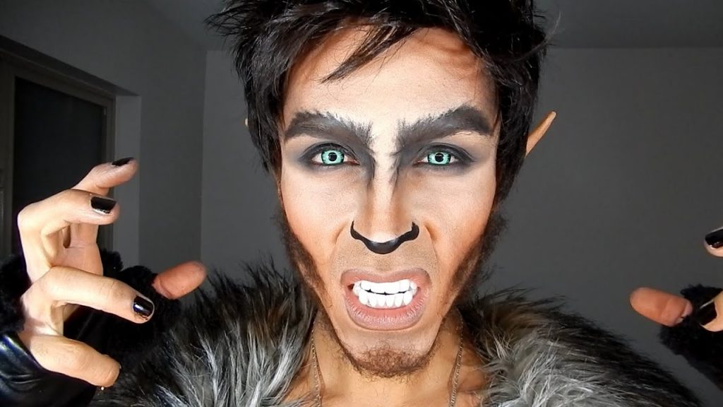 maquillaje de hombre lobo para halloween