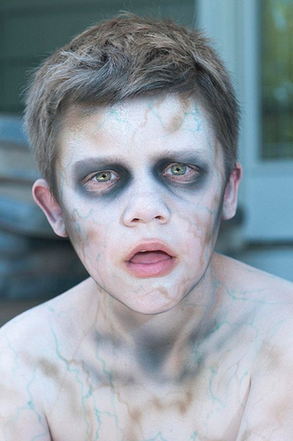 maquillaje de zombie sin sangre para niño