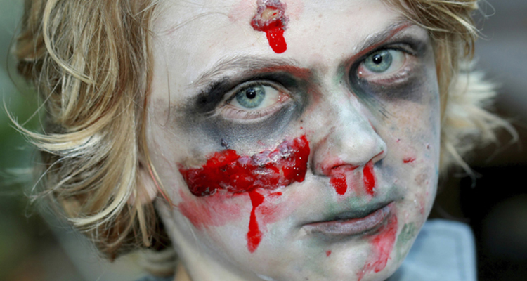 maquillaje de zombie para niño