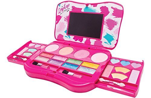 kit de maquillaje para niñas y laptop