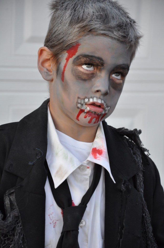 maquillaje niño-zombie sencillo