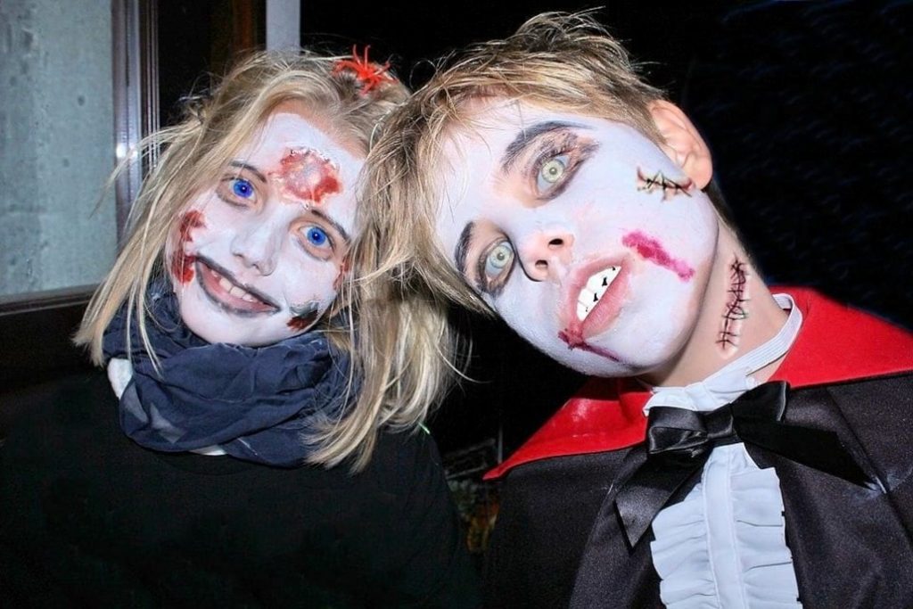 maquillaje de zombie para niños sencillo