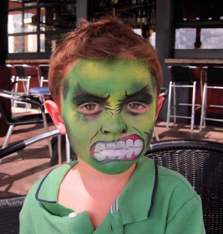 maquillaje de hulk para niños